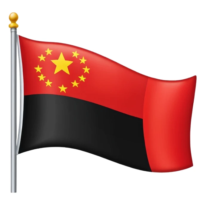 Creat an flag win red and black colour only colour not designs half in red and another half in black  sticker