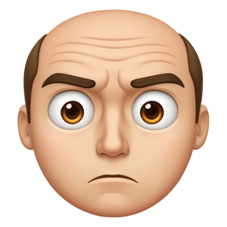 Confused face with furrowed brow and raised eyebrow sticker