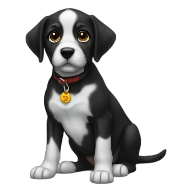 Black american stanford dog puppy sticker
