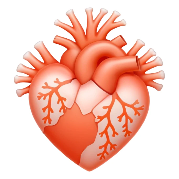 white heart with a soft coral glow sticker