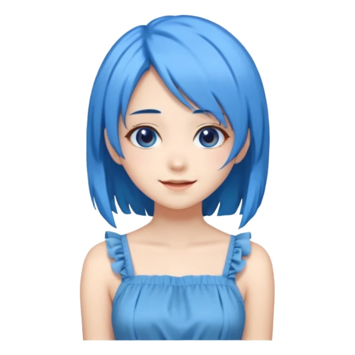 pixel somehow produce anime girl with blue hair sticker