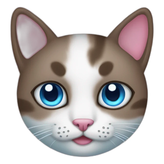 pink blue eyes cat with pillow  sticker
