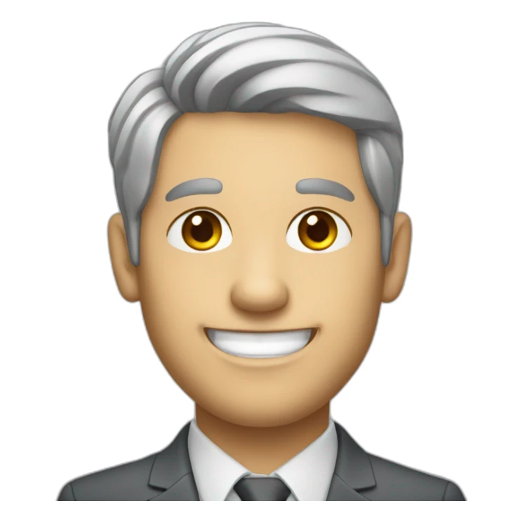 Smiling real estate agent with a graying bearb and short hair sticker