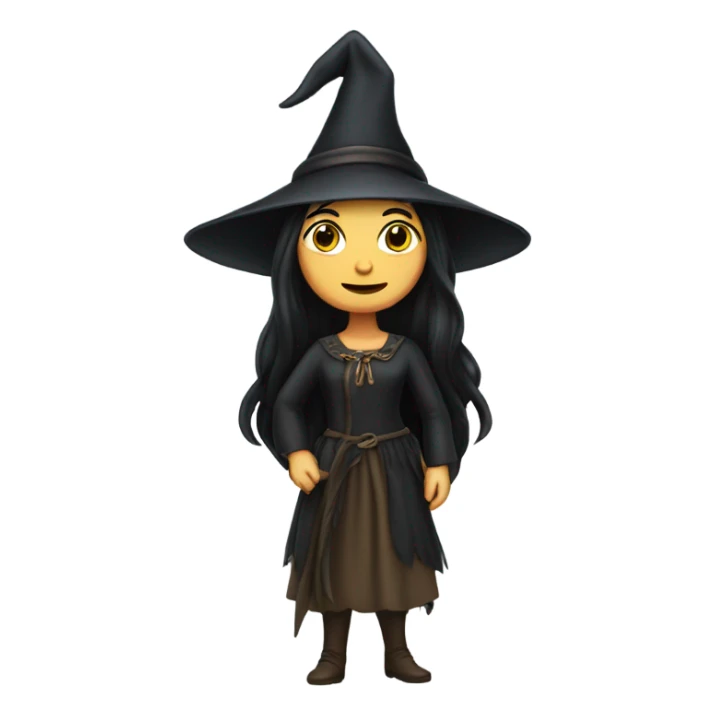 A  romanian female black hair witch sticker