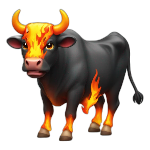 bull whith flames sticker