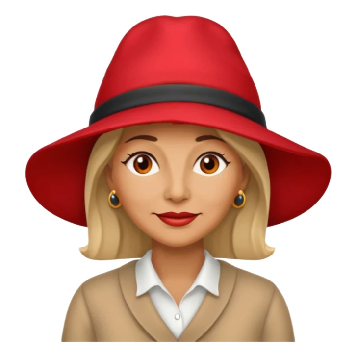 different mature woman with red hat sticker