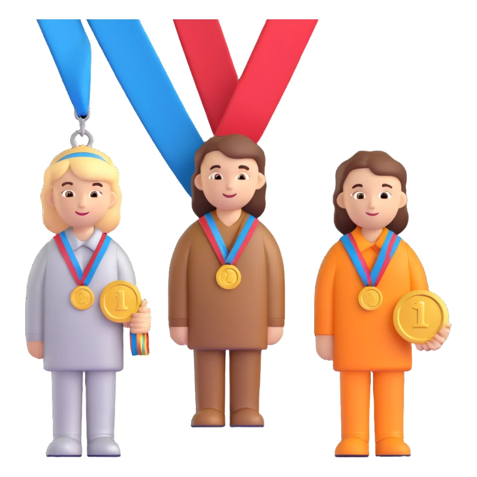 3 winners in 1st, 2nd & 3rd place emoji sticker