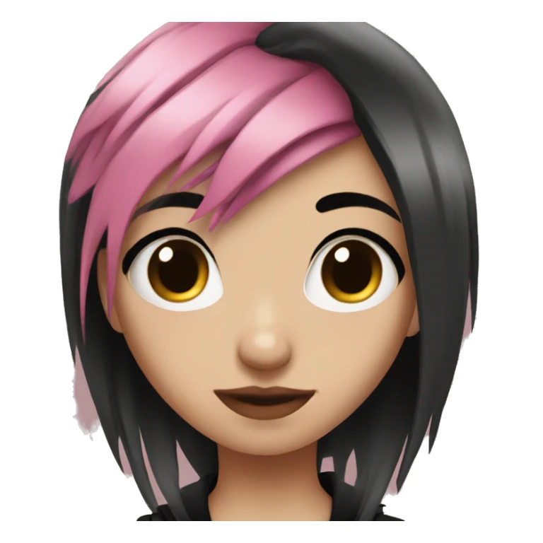 Emo girl with black and pink hair sticker