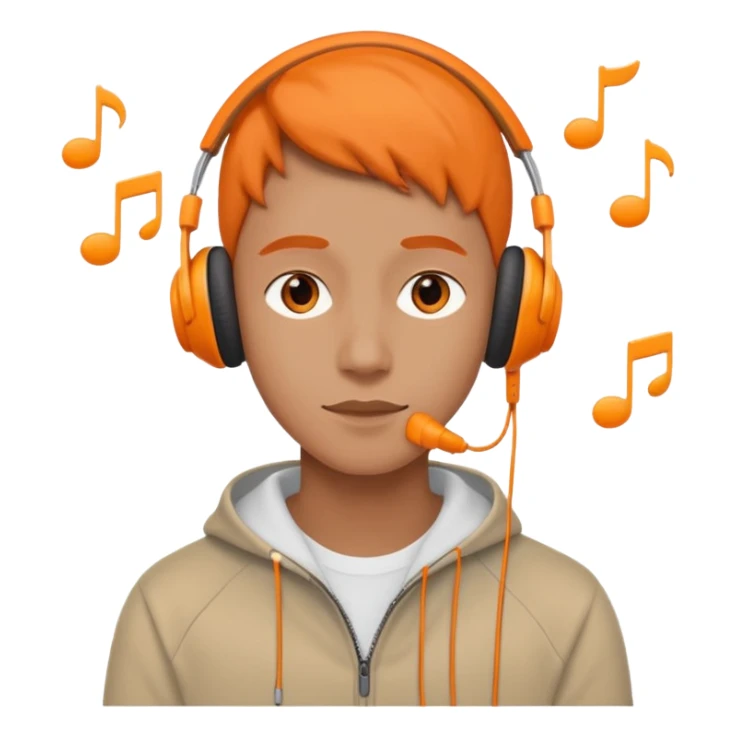 listen to music in orang earpods sticker