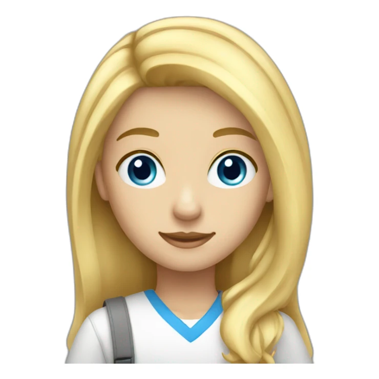  blond hair student blue eyes  sticker