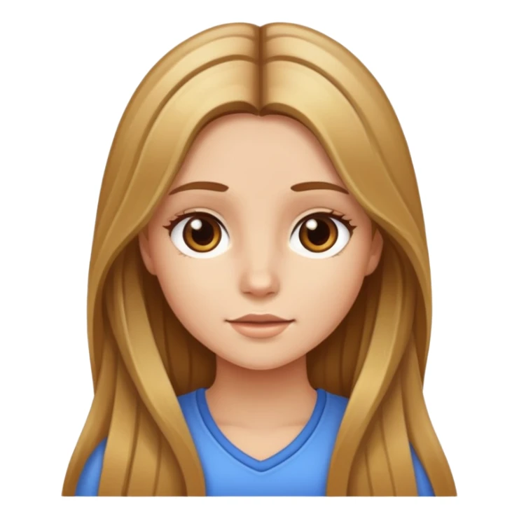 Girl with brown long hair with blonde highlights sticker