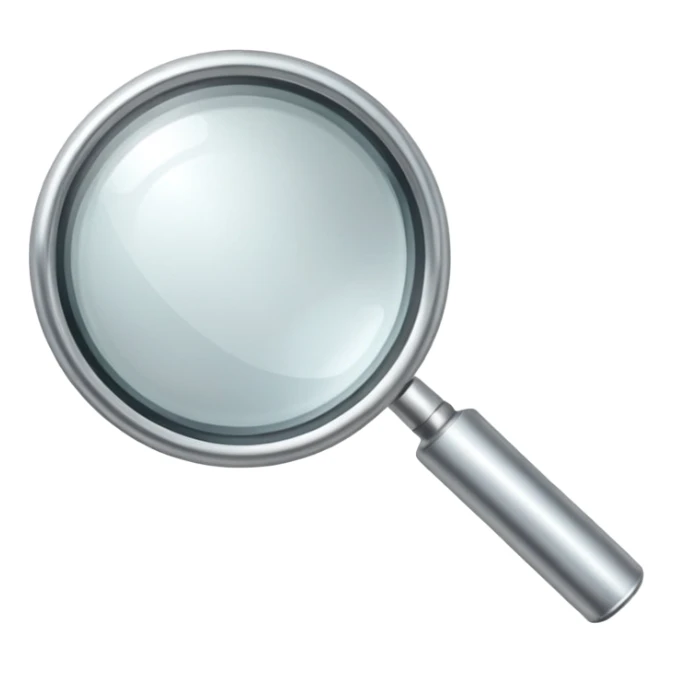 magnifying lens with a download button in the bottom right, no apple symbols or references sticker