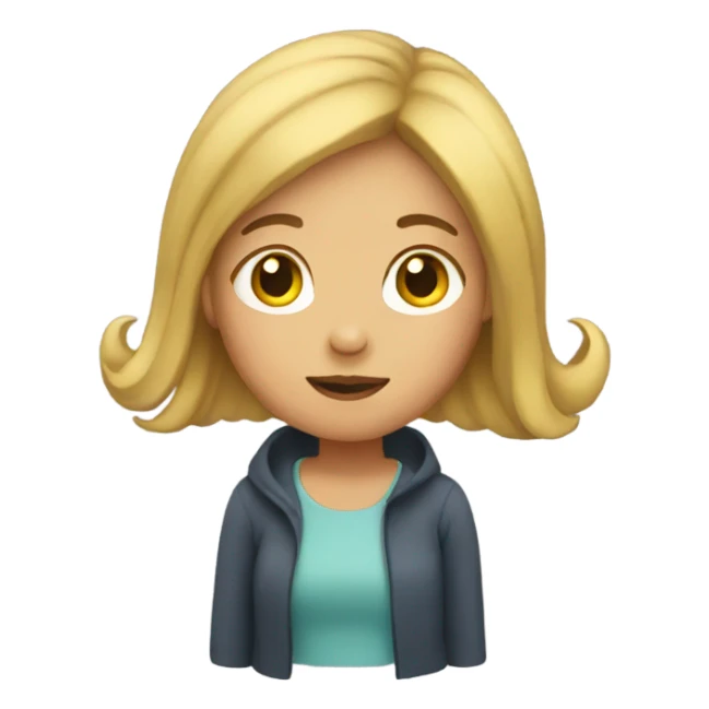 Girl floating emoji sticker