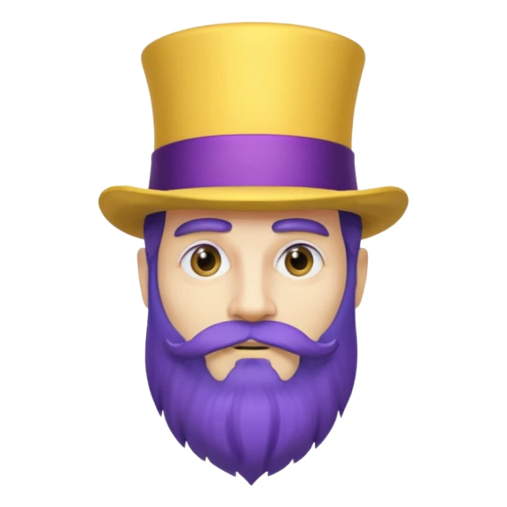purple bearded, blue very long haired man with yellow top hat sticker