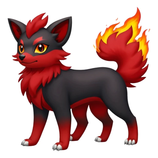 Zorua-Houndour-Fakémon-hybrid-creature (full body)  sticker