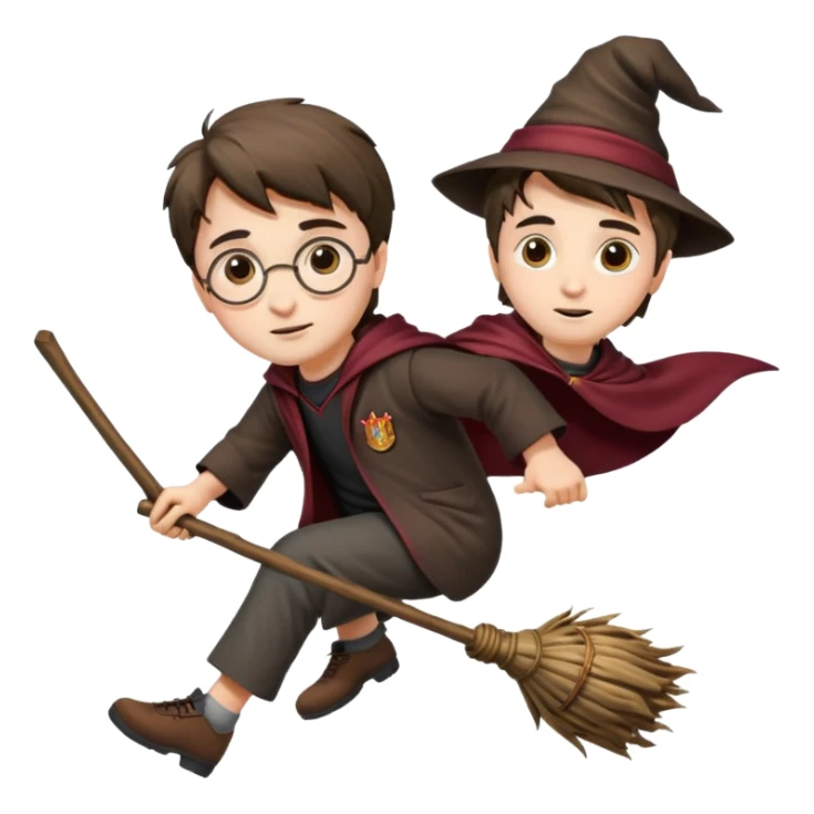Harry Potter on the broom, flying  sticker