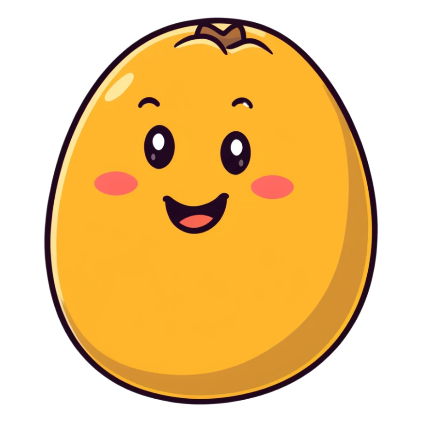 smiling potato tuber with mouth and eyes sticker