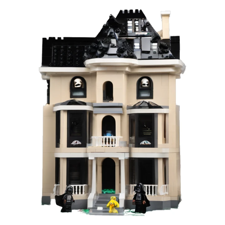 Lego Darth Vader and Barbie’s expensive but very dusty old disturbing disgusting ghostly very haunted horror dream house mansion  sticker