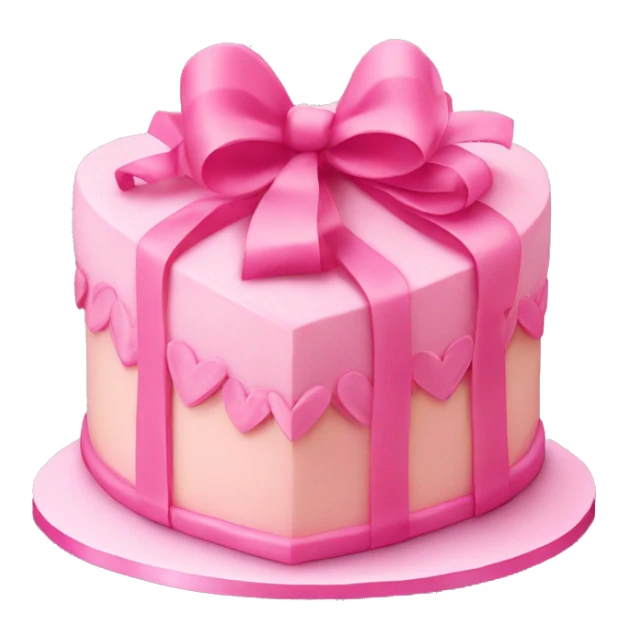 Heart shaped birthday cake with a huge pink bow sticker