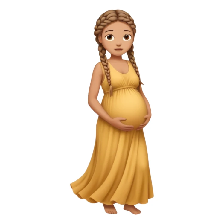 pregnant woman with braids sticker
