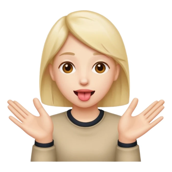 Tongue out and hands to the side sticker