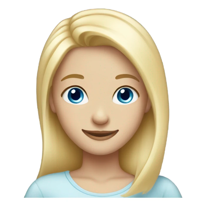 smiling girl with blonde hair blue eyes sticker