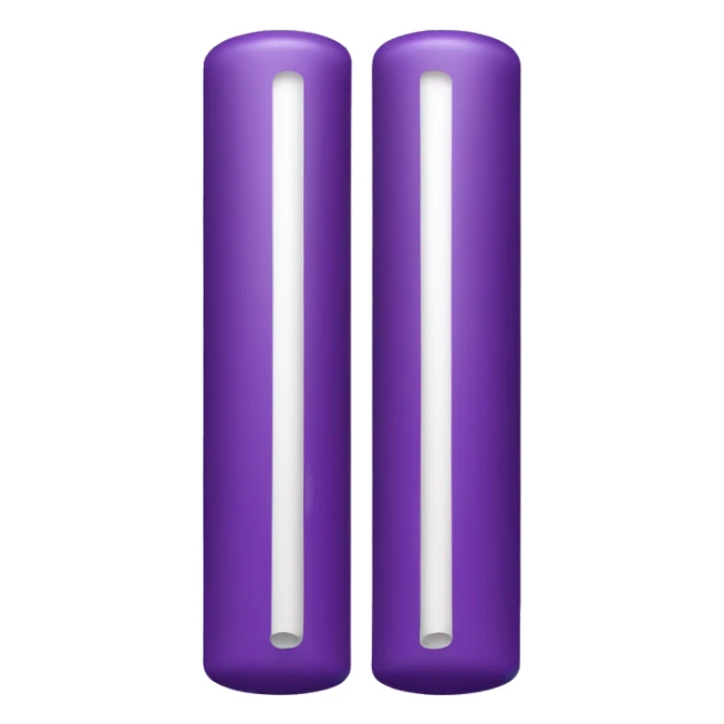 long cylinder with two spheres on one end, make it purple and make the other end round with a slot in the middle sticker