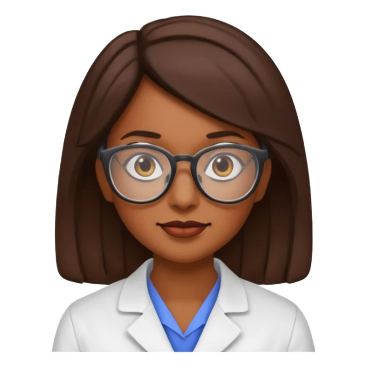 a woman scientist wearing glasses sticker