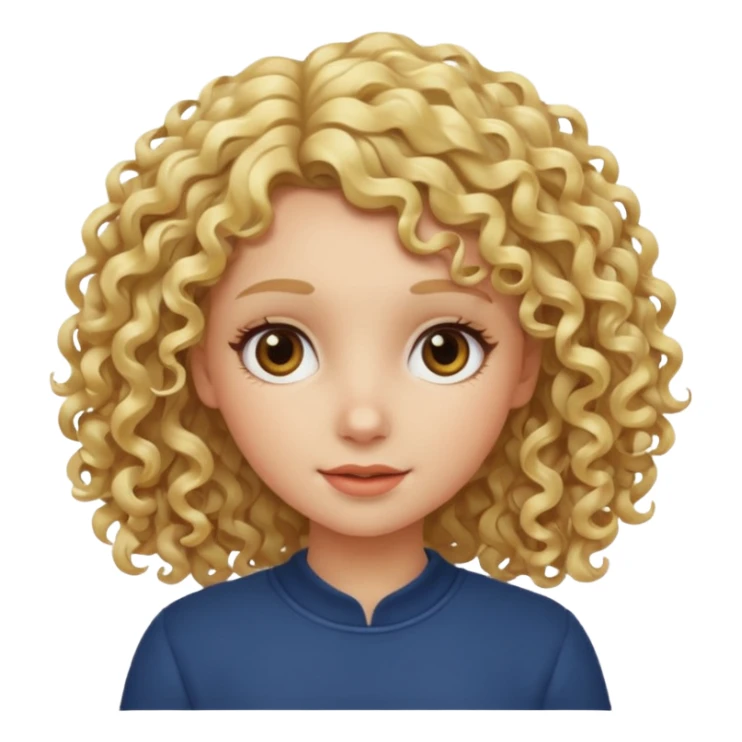 girl with curly blonde hair sticker