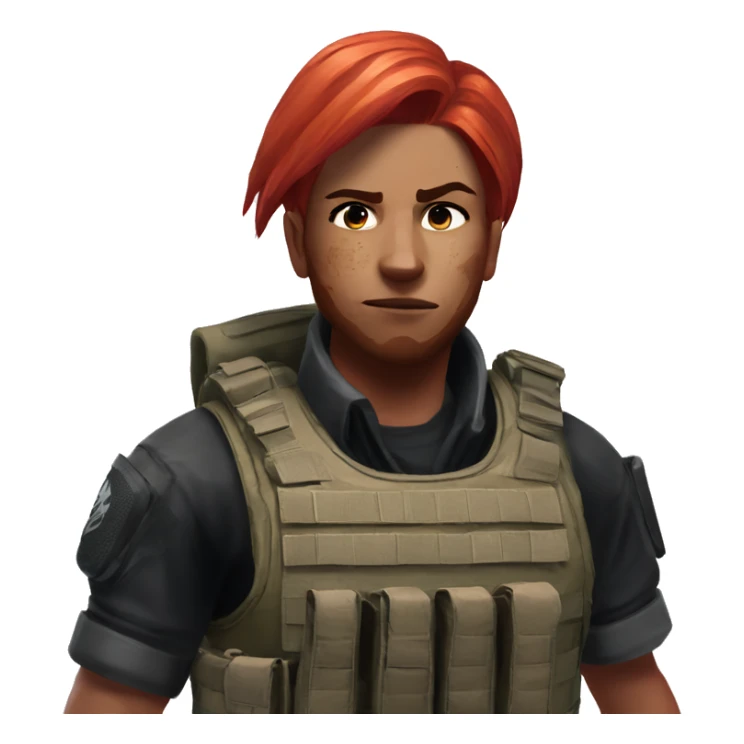 red hair play rainbow six siege sticker