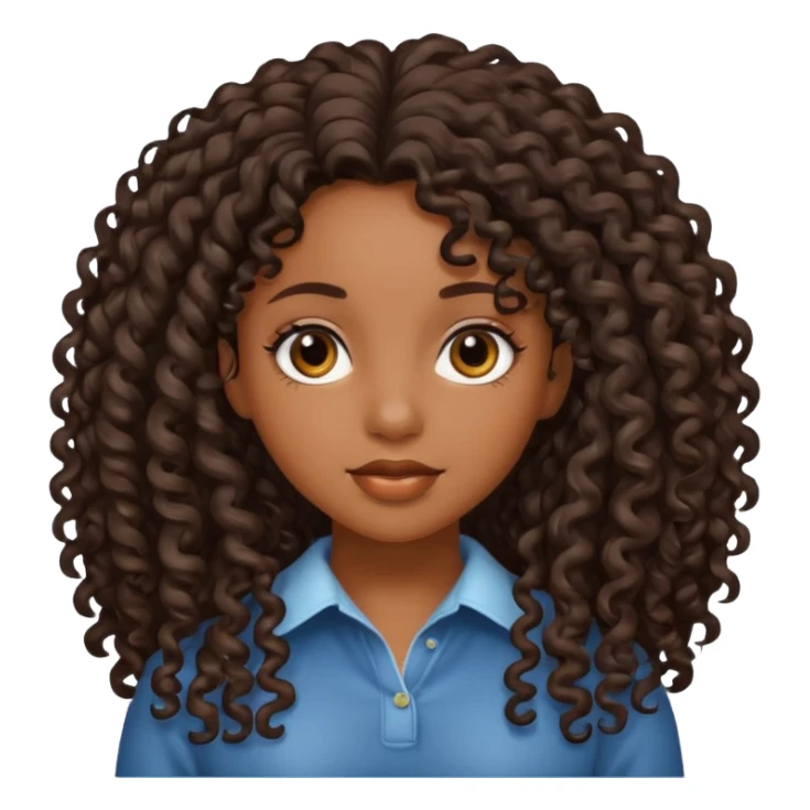 Blacgirl with long curly hair sticker