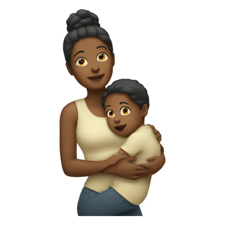 mama holding her toddler daughter  sticker
