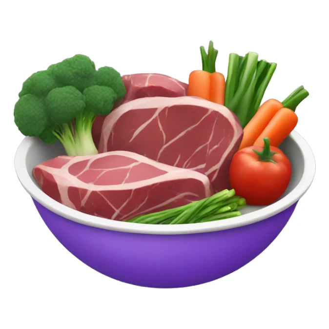 meat and vegetables in purple bowl sticker