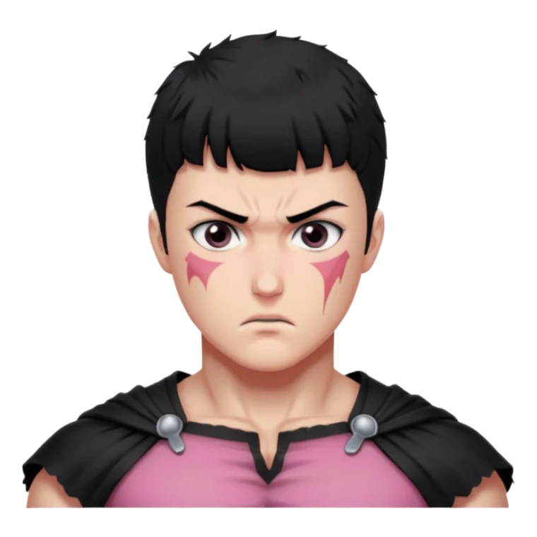 Guts from berserk, pink thin scar over nose sticker