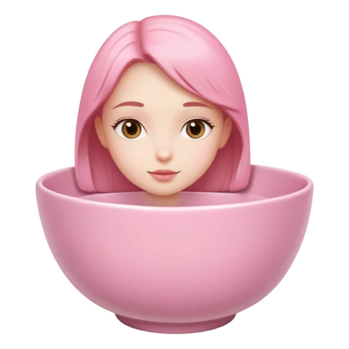 girl in pink bowl sticker