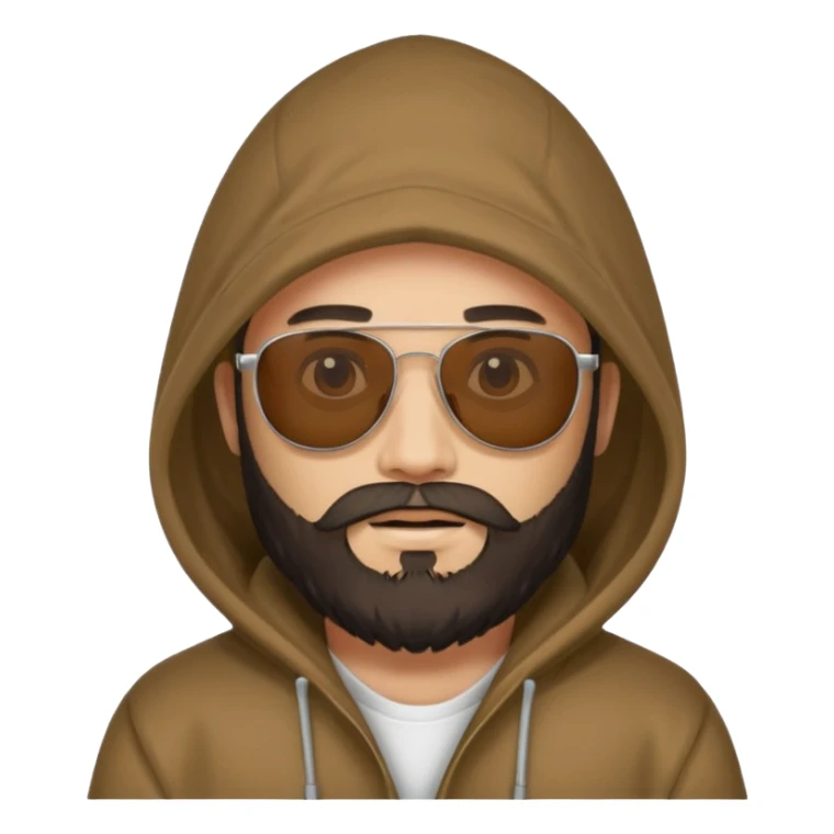 hooded people with beared with sunglass sticker