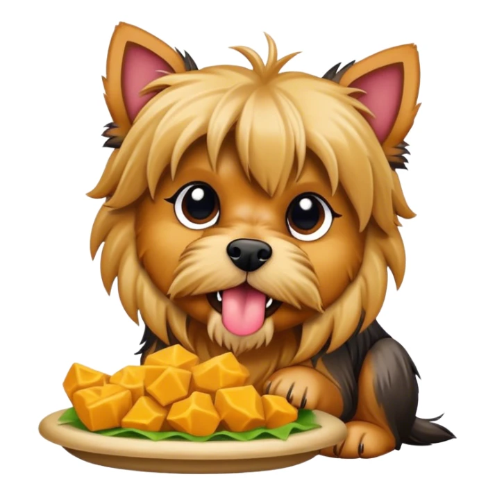 Yorkshire terrier eating a lion sticker
