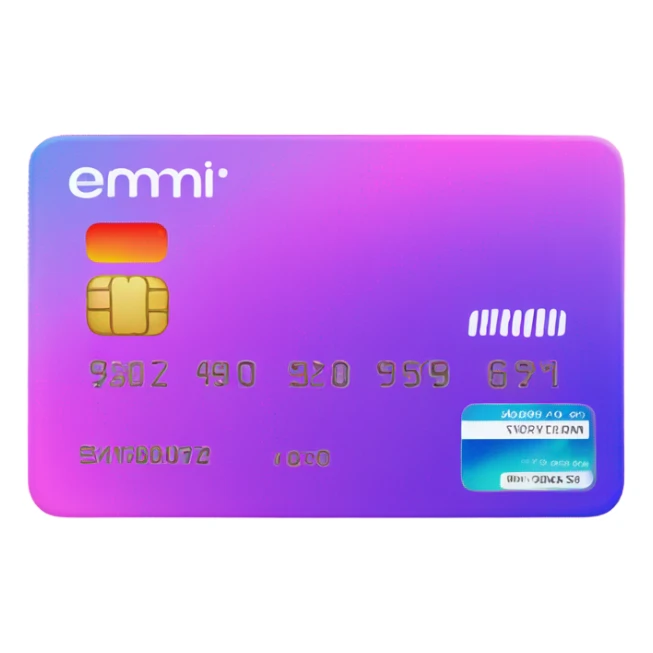 Vaporwave color themed credit card emoji, without text/numbers sticker