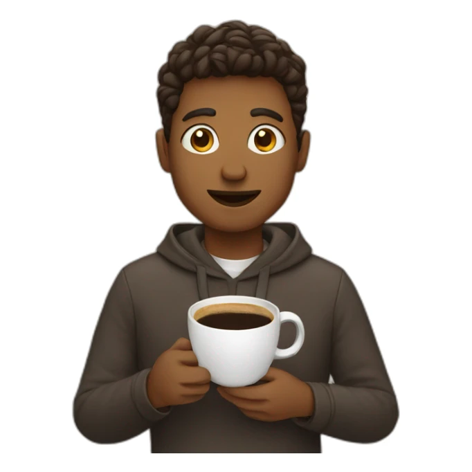 Person with coffee  sticker