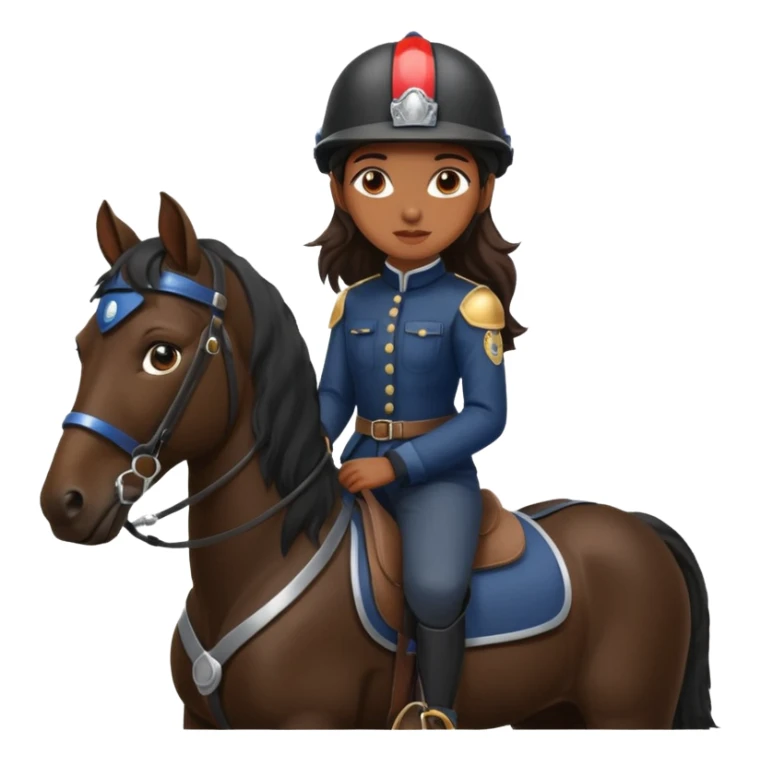 Brown girl on black shire horse  sticker