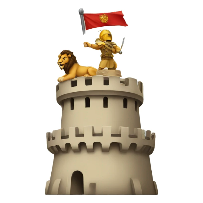 Tower ,lion,war sticker