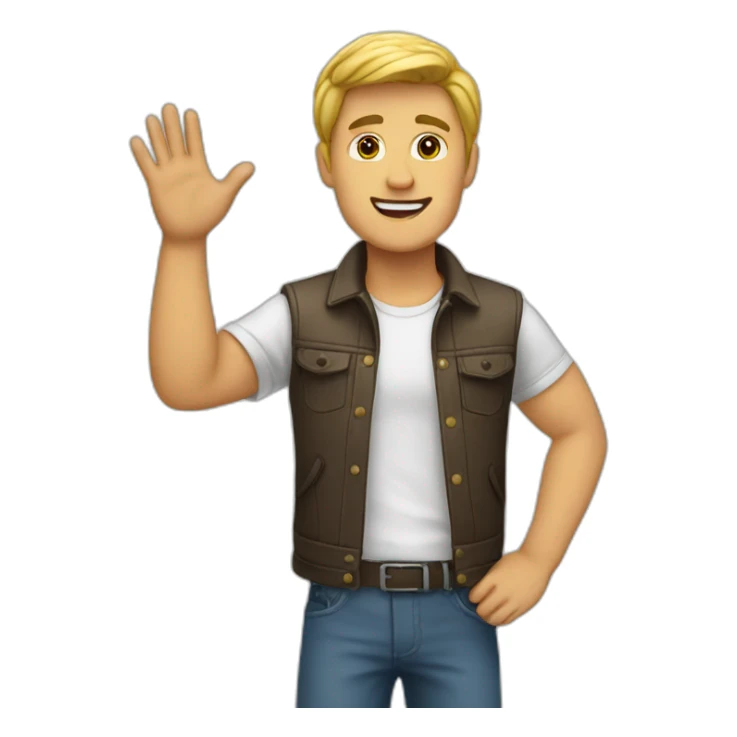 ken waving sticker