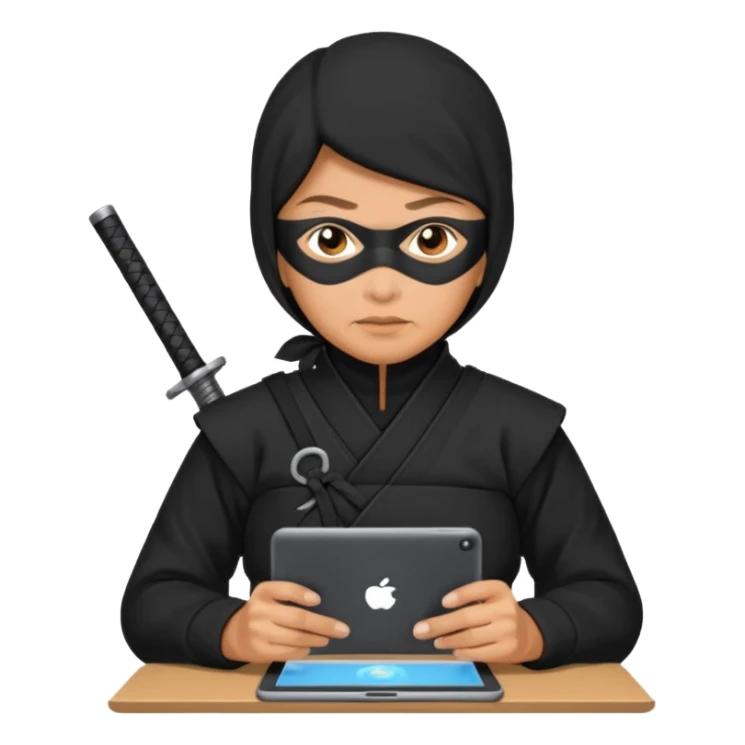 filipino grandmother ninja working in GenAI sticker