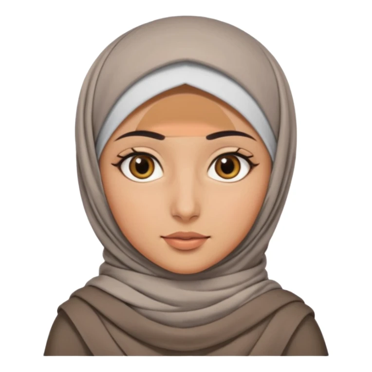 arab GIRL with hijab half body to belt, big bread sticker