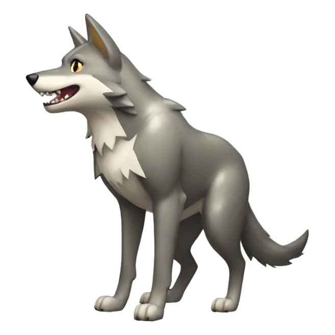Shiny Wolf-Pokémon with a shark tail and a shark fin on back Full Body sticker