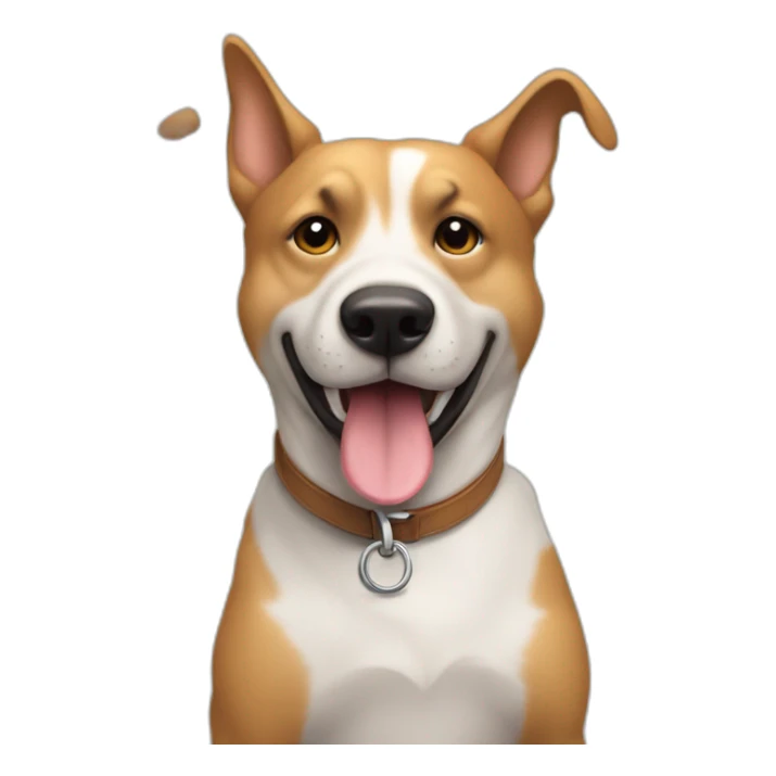 un perro jugando en un departamento sticker