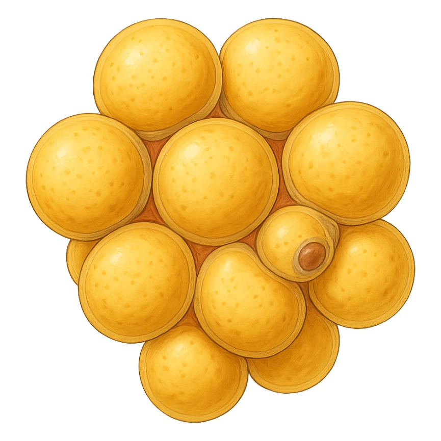 CELLULA DI GRASSO (ADIPOCITA) GIALLA A GRAPPOLO sticker