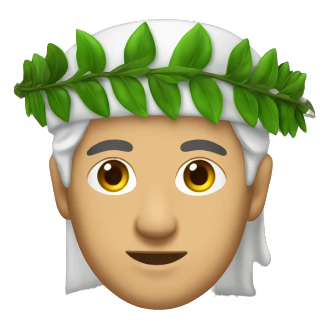 Dante Alighieri with a green laurel wreath on his head sticker