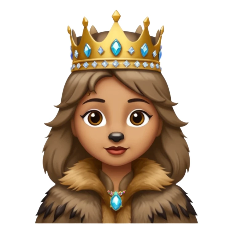 queen racoon with jewelled crown  sticker