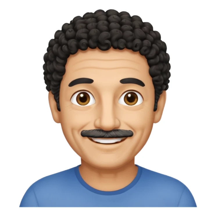 60 year old Greek man with short black curly hair sticker